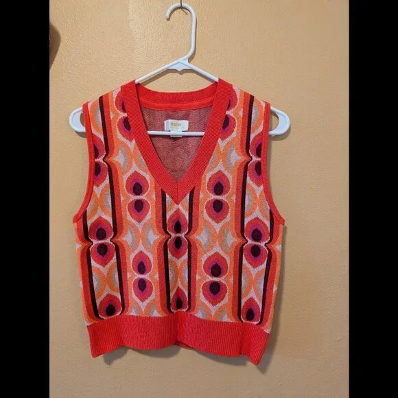 Anthropologie Maeve Vera Jacquard Sweater Vest Size Small - Picture 2 of 4